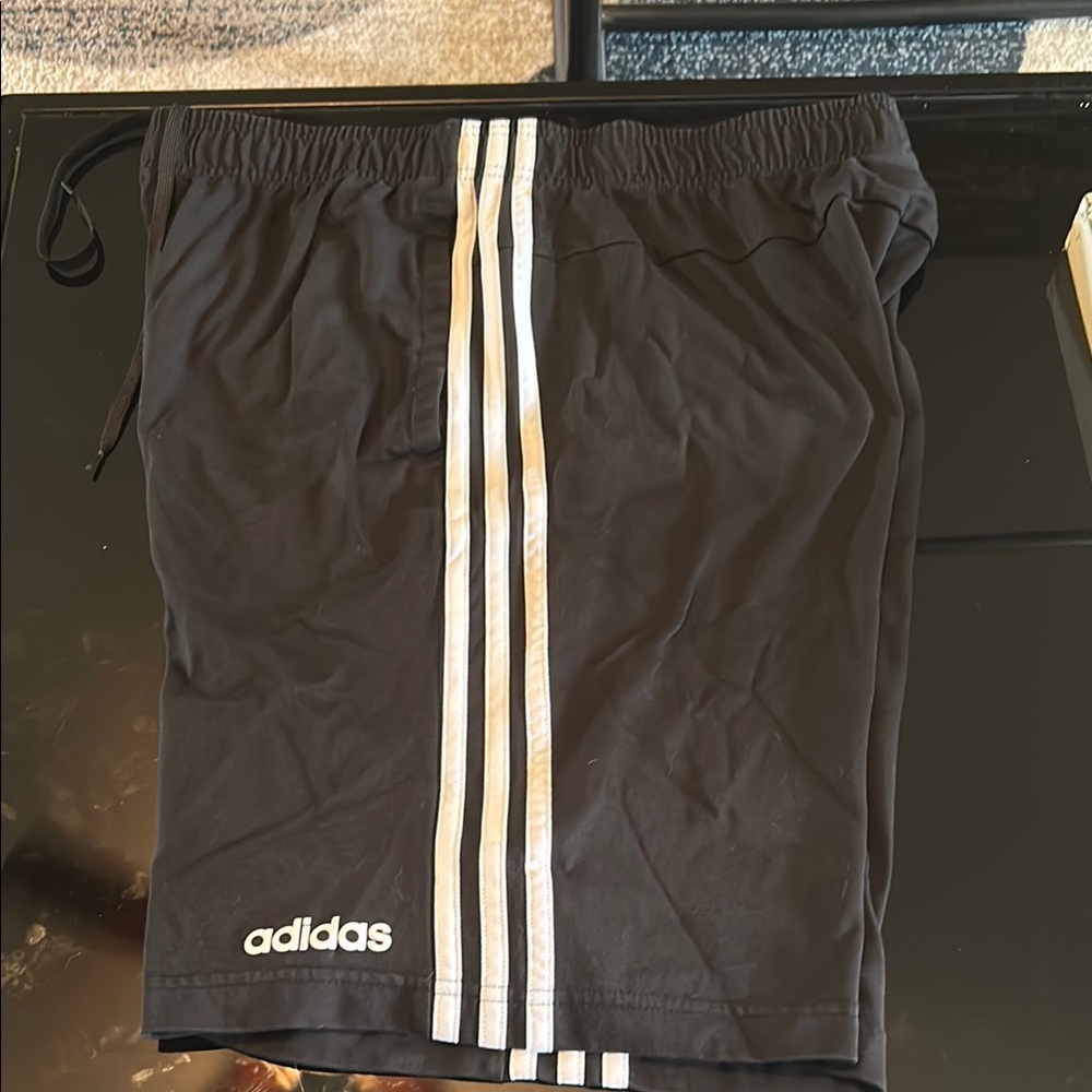 Adidas Black and White Men's Athletic Shorts